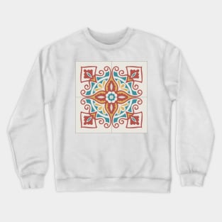 Portuguese tiles pattern. Vintage background - Victorian ceramic tile in vector Crewneck Sweatshirt